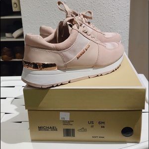 allie embellished leather and canvas trainer